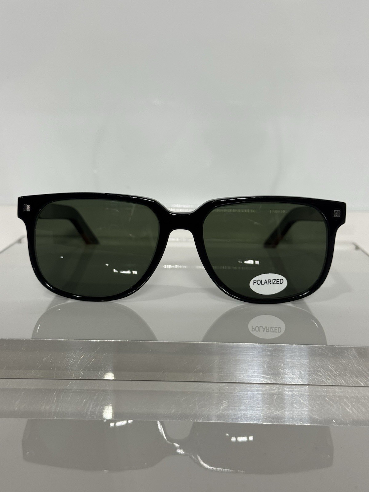 Ermenegildo Zegna EZ5197 Black Acetate w. custom G15 Green Polarized Sunglasses