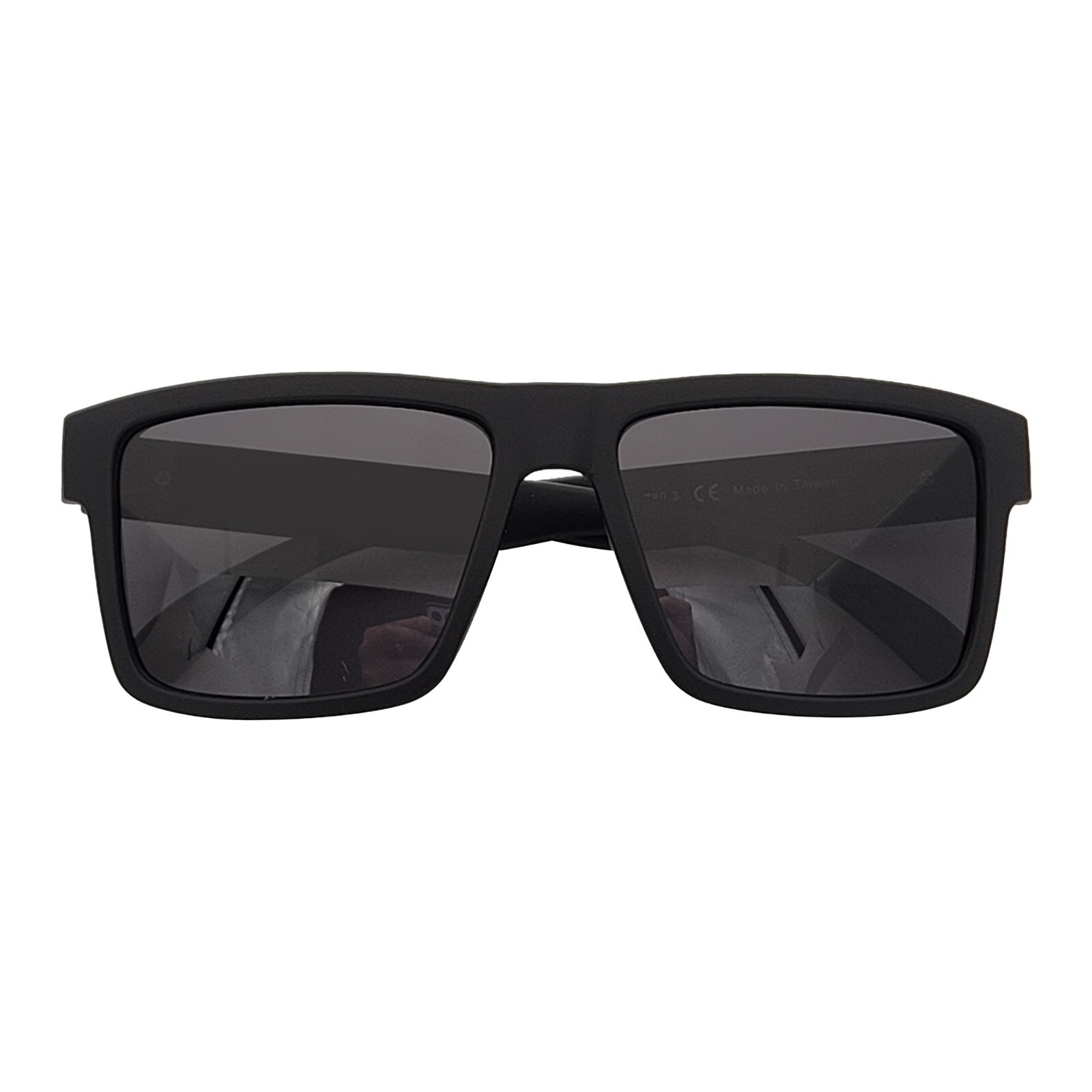 Men’s Polarized Square Sunglasses Matte Black Frame Dark Smoke Lens Z80 NIB