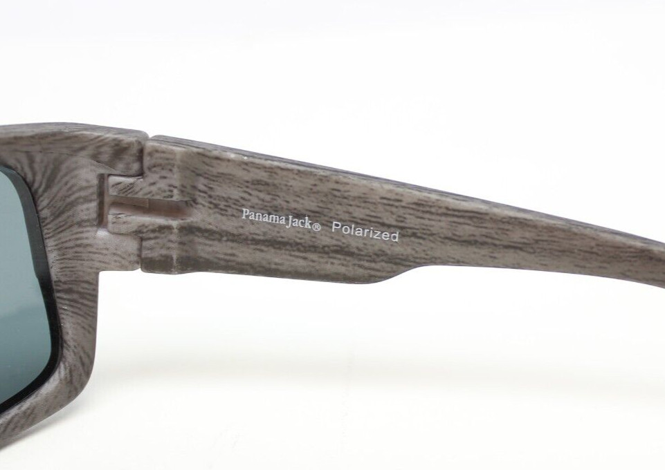 Panama Jack POLARIZED Gray Wood Grain Print Wrap Sunglasses 100%UV PJ POL 19 01