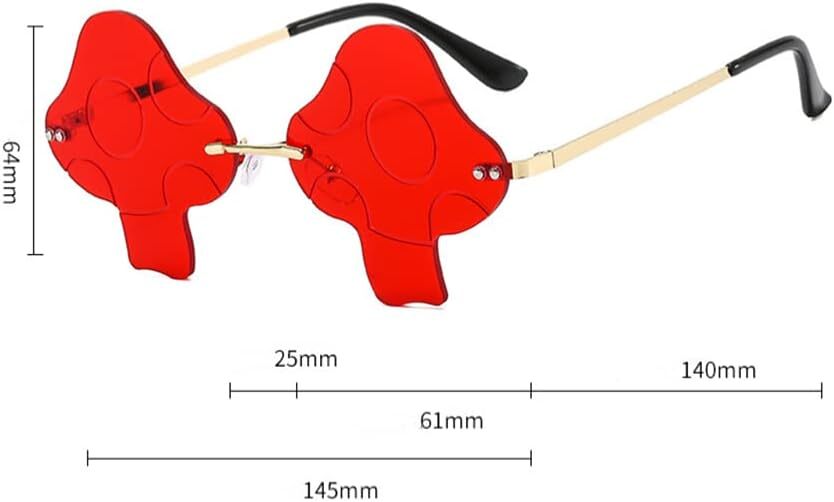 ENTHYI Mushroom Shape Sunglasses for Women Irregular Rimless Eyewear Blue