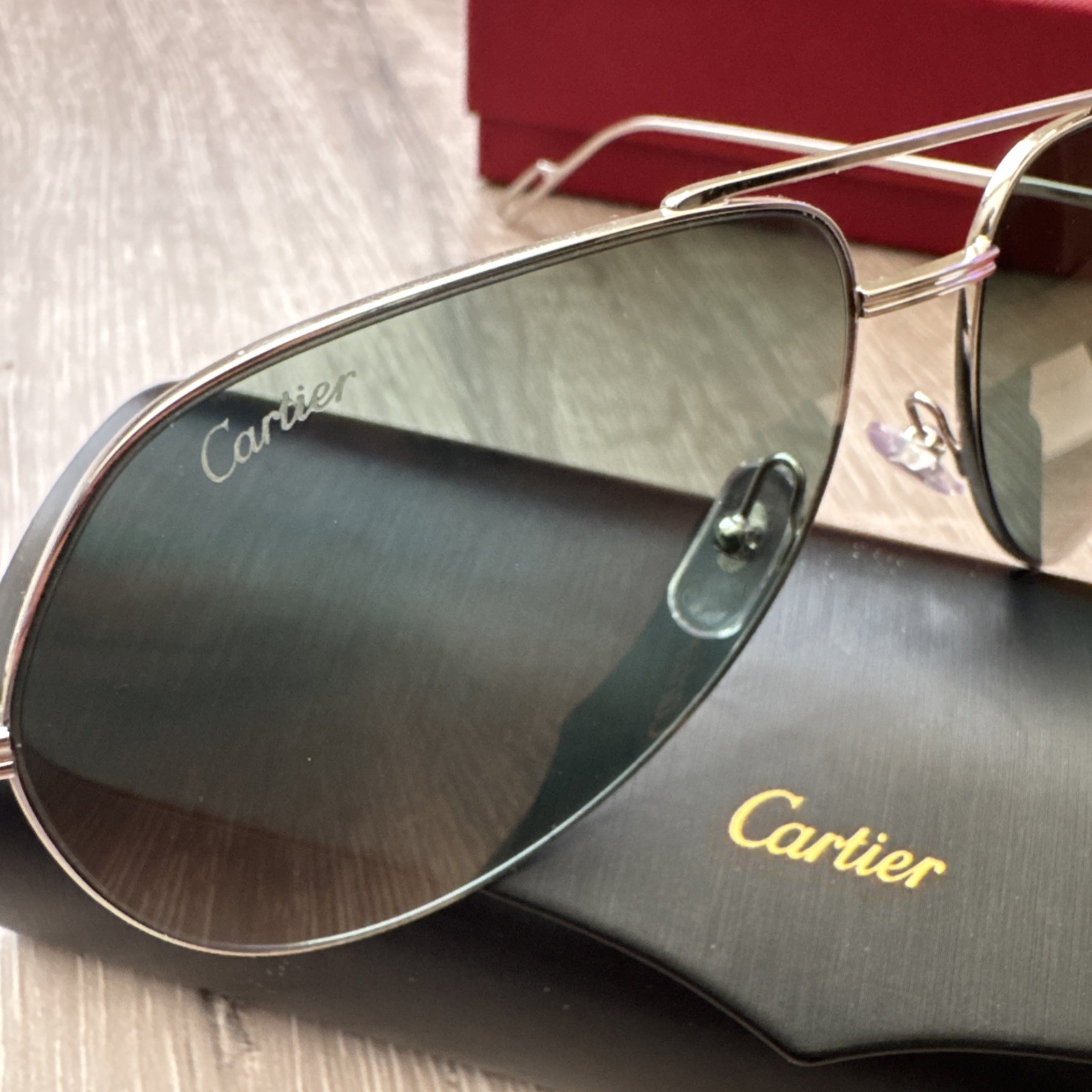 PREMIERE C DE CARTIER SILVER PILOT SHAPE ZEISS SUNGLASSES CT0110S 004 NEW $1425