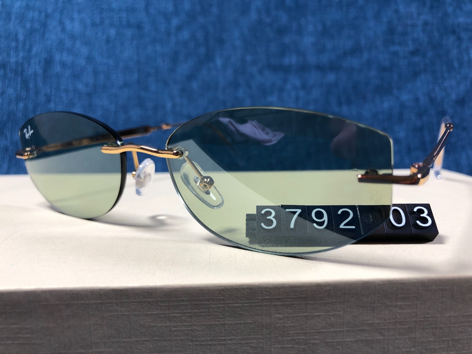 Ray-Ban RB3792 Sunglasses Gold Frame Green Lens 55/17MM 001/2 145MM