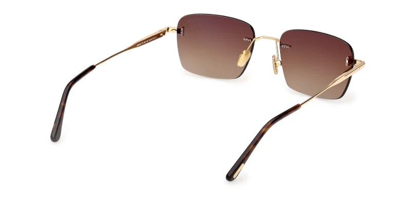 Tom Ford JAKE-02 TF1354 30F Sunglasses Shiny Deep Gold Gradient Brown 54□18-145