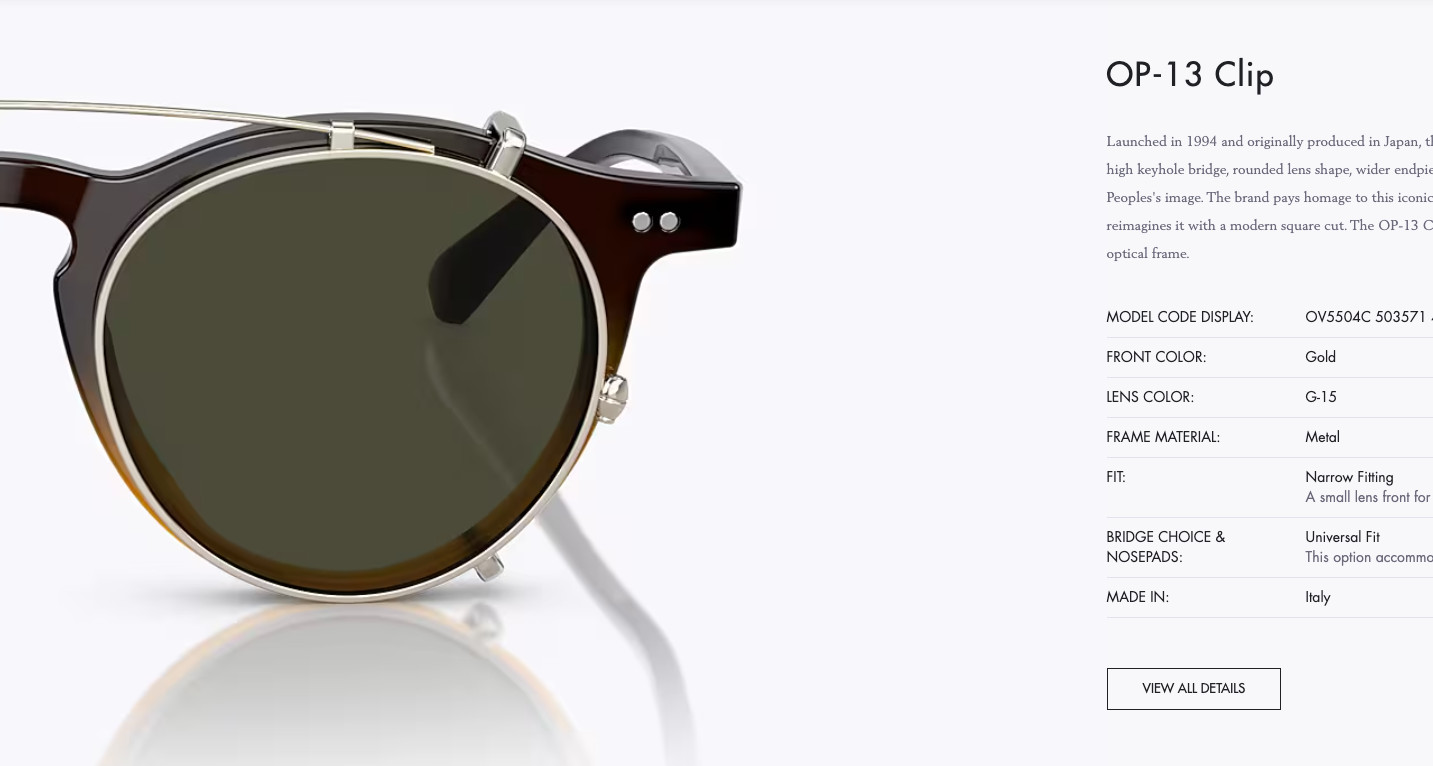 OLIVER PEOPLES TAKUMI TK-1 CLIP ON in Pewter/ Blue MSRP$277 clip on only