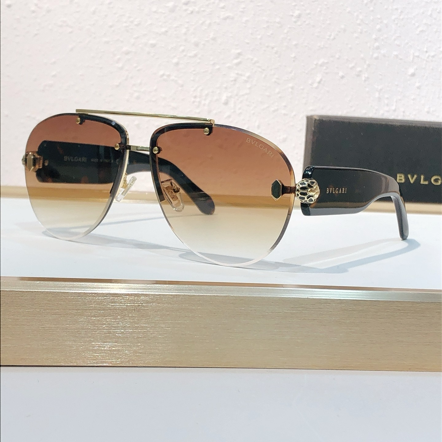 Bvlgari BV40091U Aviator Sunglasses 63-13-140 Unisex