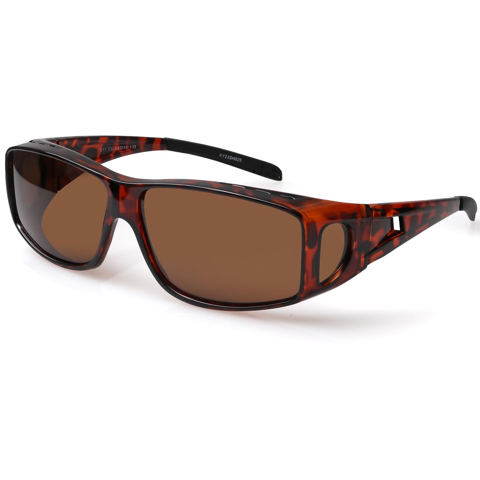 Yogo Vision Fit Over Wrap Sunglasses Polarized Lens Wear Over Eyeglasses 100% UV