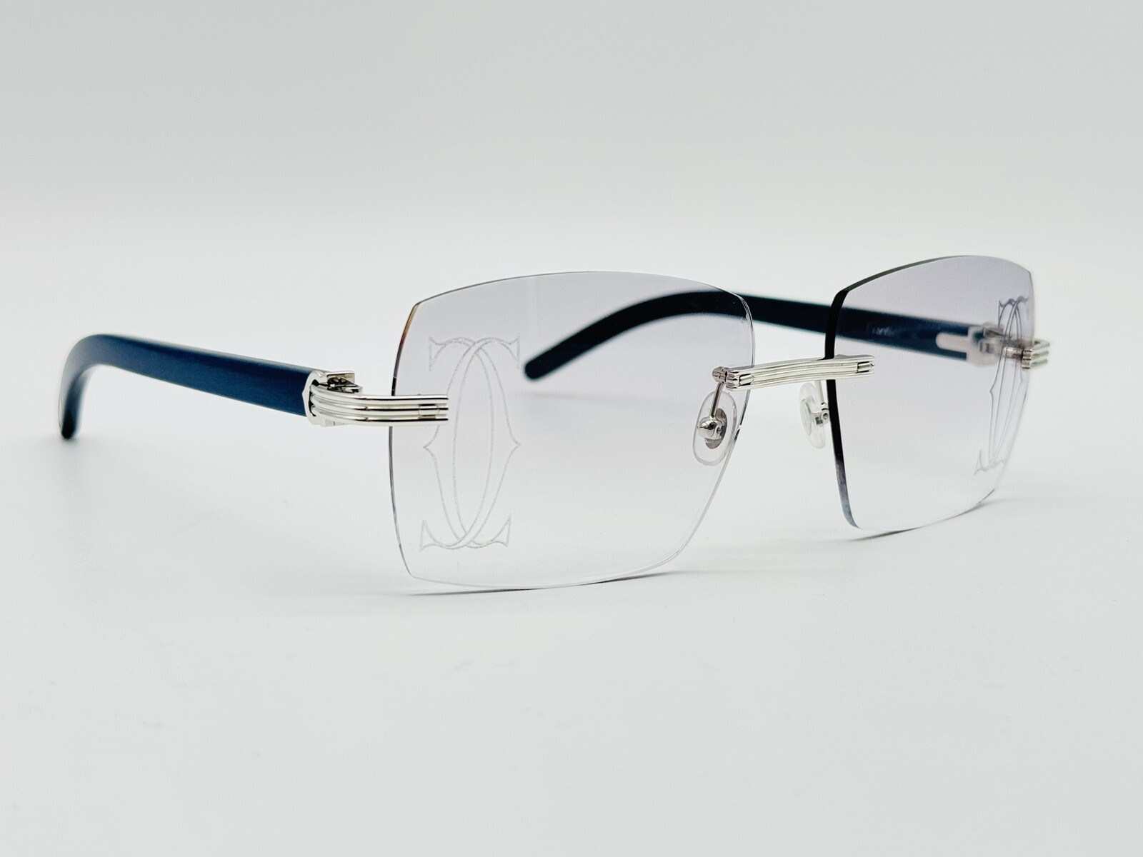PREMIERE C DE CARTIER BLUE WOOD C DECOR RARE SUNGLASSES NEW 100% GENUINE ~$3825