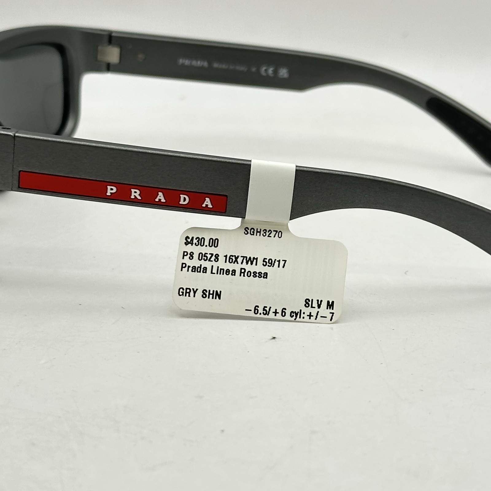 Prada Linea Rossa Mens Irregular Full Rim Mirror Sunglasses SPS05Z Gray/Silver