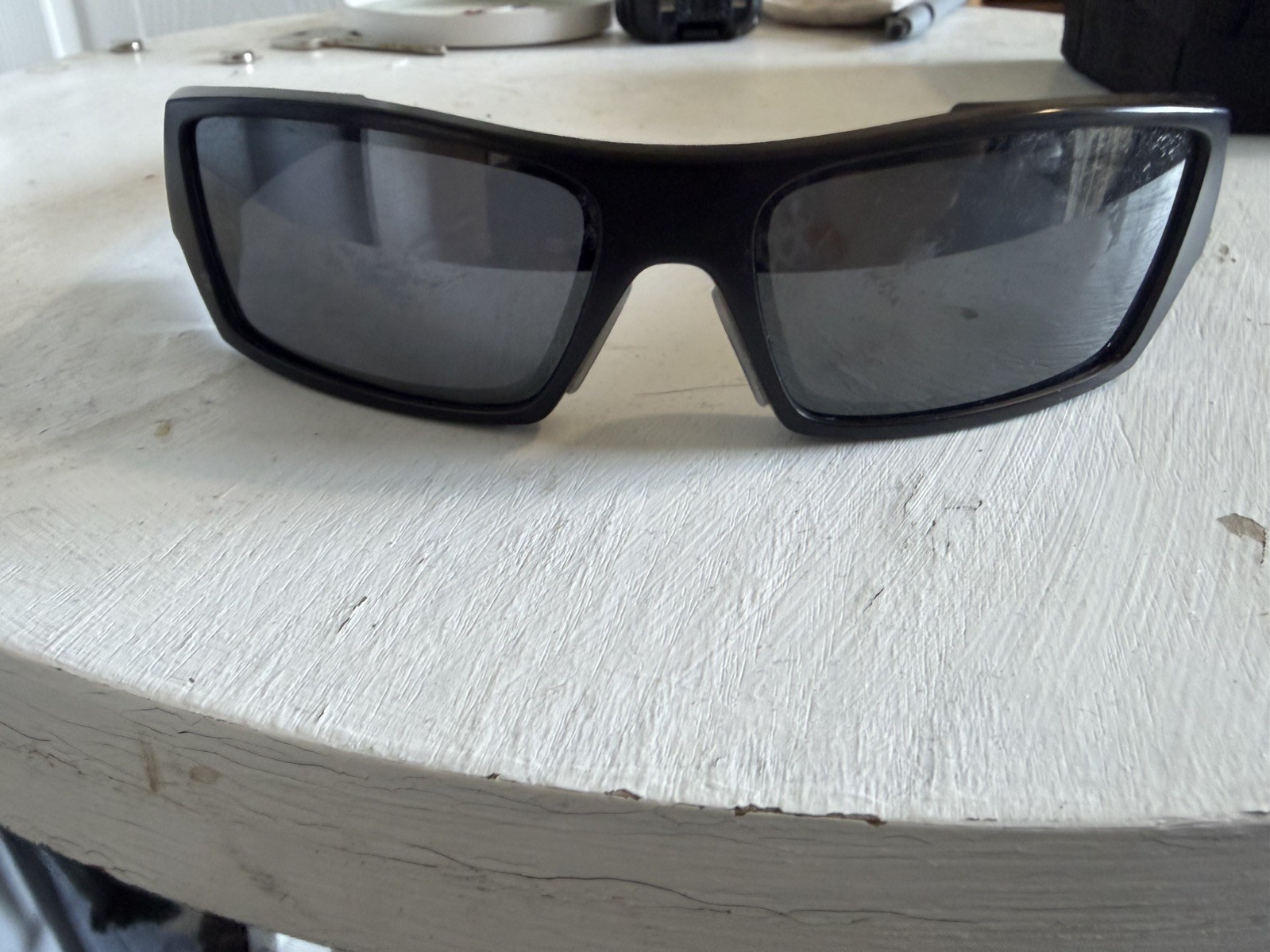 Oakley Gascan Sunglasses 03-473 Matte Black Gray Tinted Lens w/Pouch