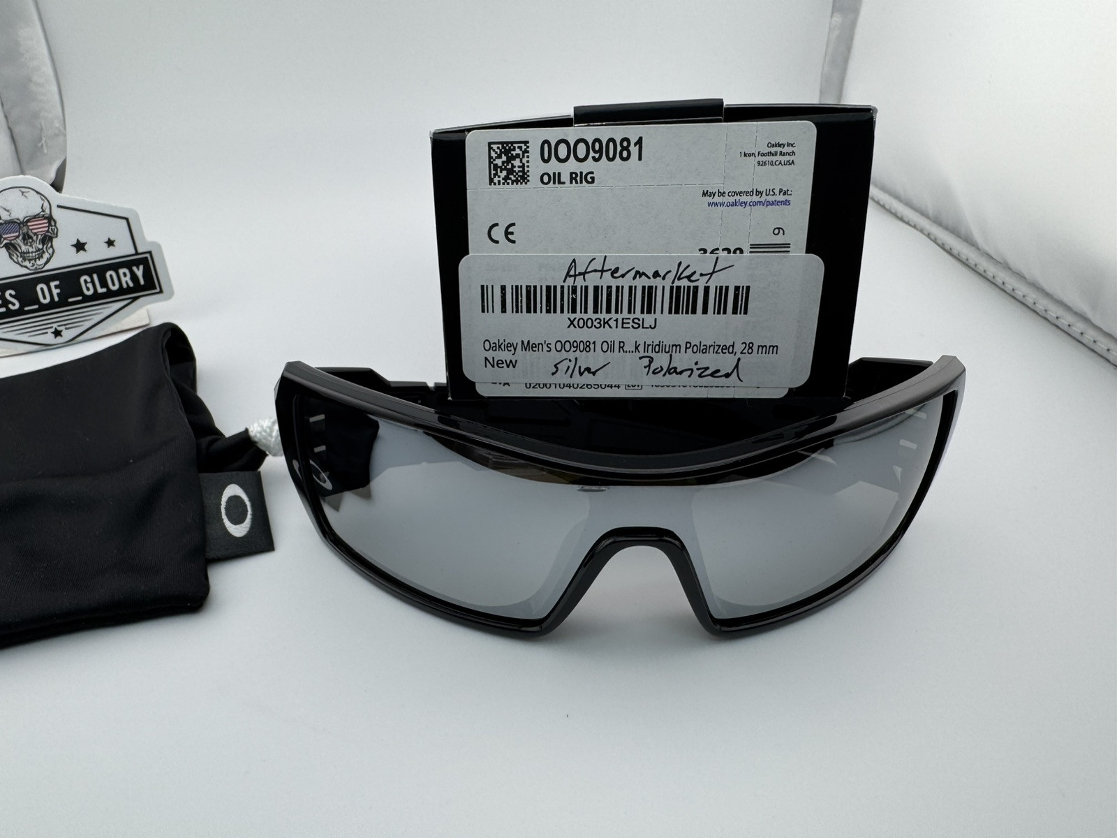 OAKLEY OIL RIG POLISHED BLACK SILVER GALAXY POLARIZED SUNGLASSES CHROME OO9081