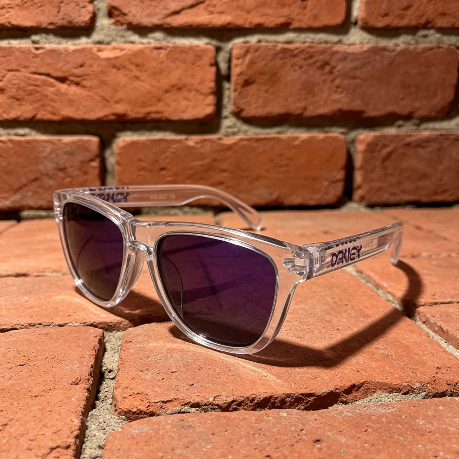 Oakley Frogskins OO9245 Sunglasses Clear Frame Purple Lenses
