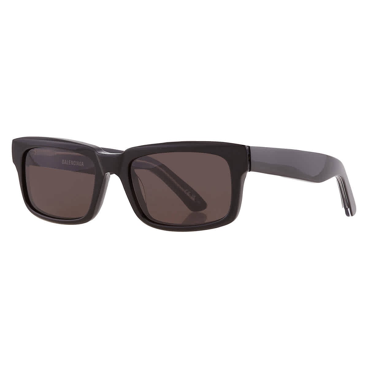 Balenciaga Grey Rectangular Men’s Sunglasses BB0345S 001 55 BB0345S 001 55