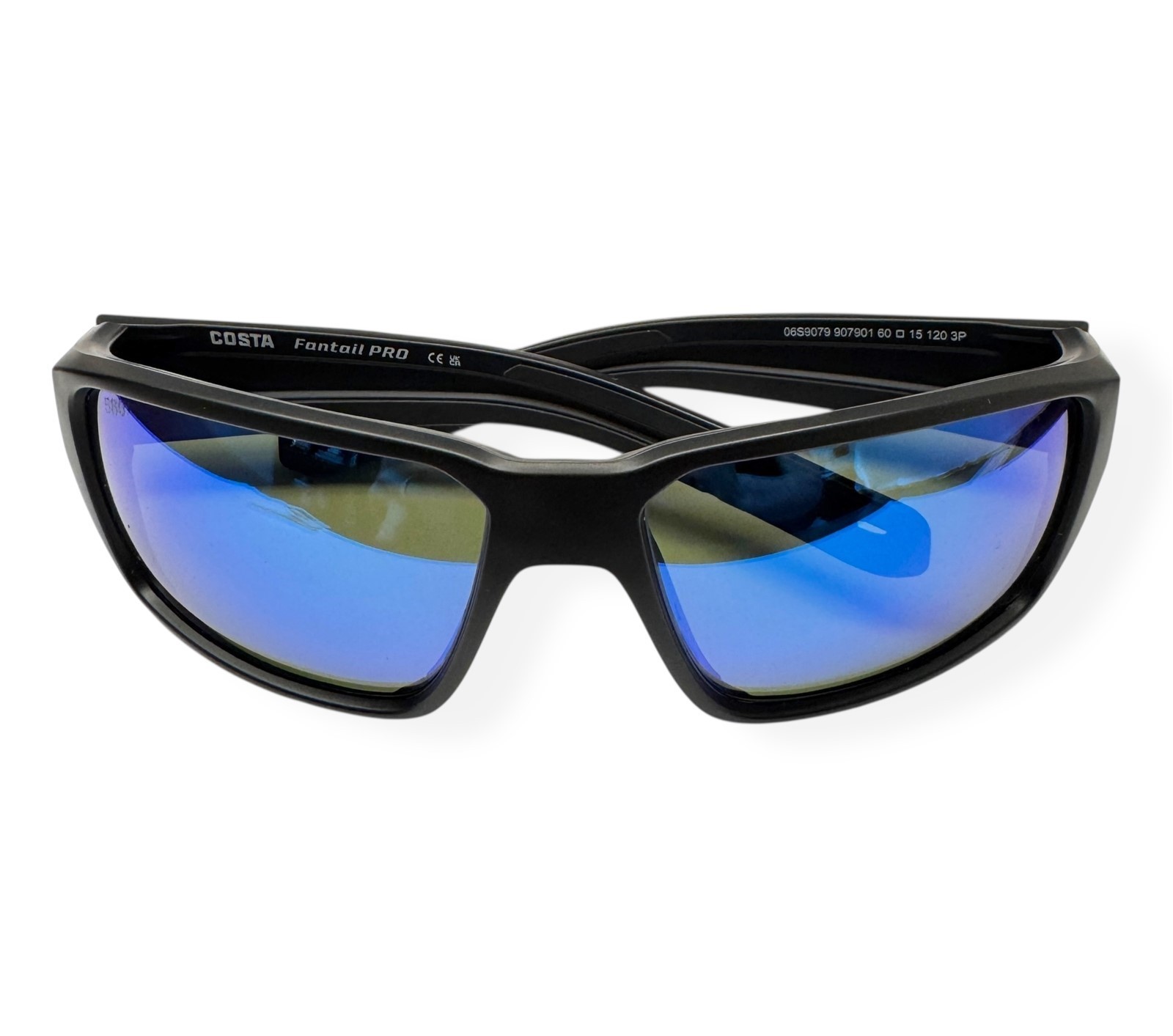 Costa Del Mar Fantail PRO Sunglasses Matte Black Blue Polarized Glass with Case