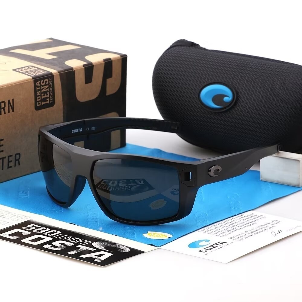 Costa Del Mar Diego Sunglasses Matte Black Frame Grey 580P Polarized Lenses