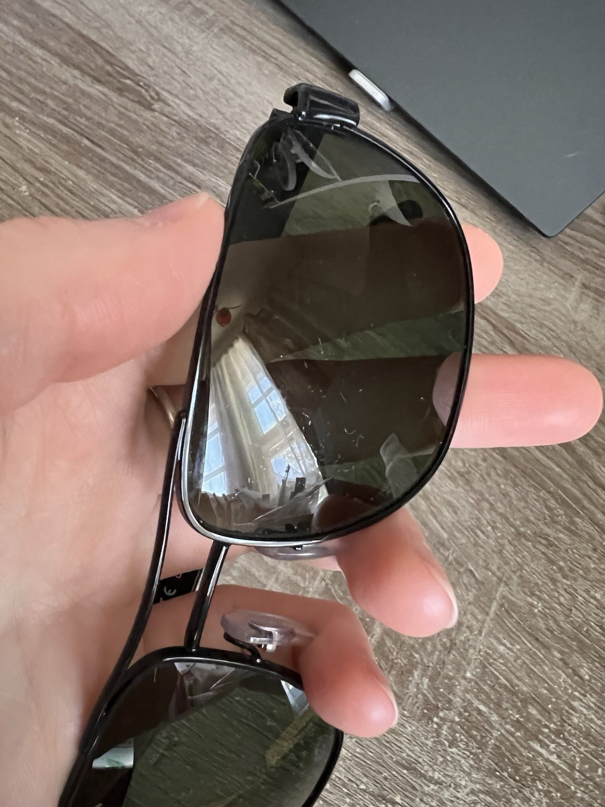 Ray Ban RB3530 Polarized Rectangle Sunglasses Black/Green 58-17 140mm