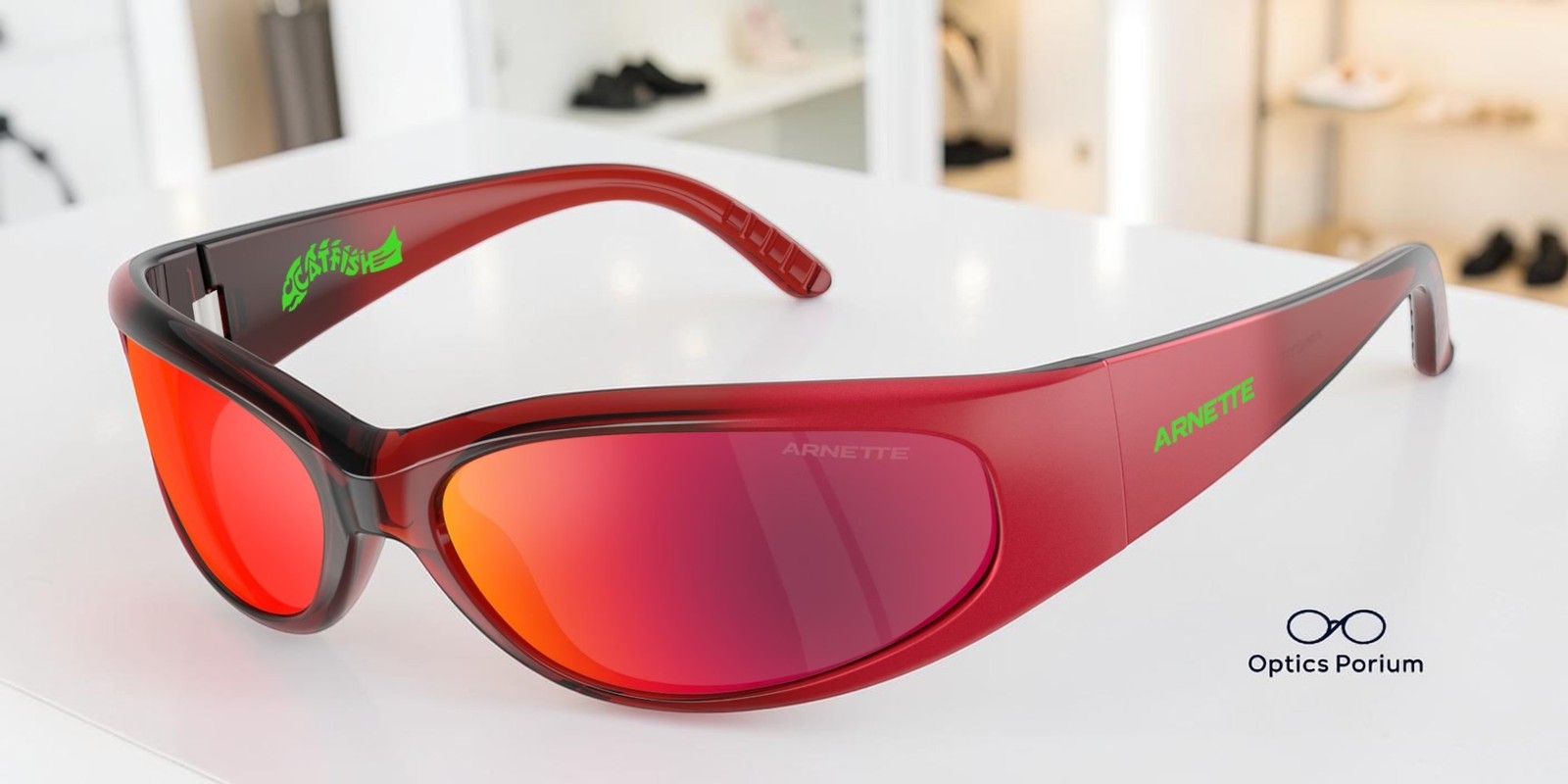 ARNETTE AN4302 30196Q Catfish Orange Red Grey Mirror Orange 65mm Mens Sunglasses