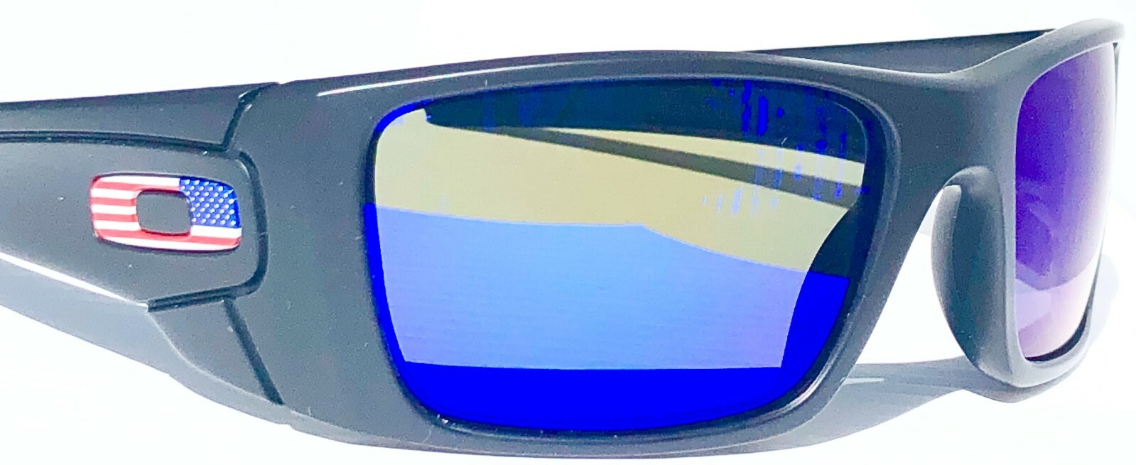 NEW* Oakley SI Fuel Cell Black USA Flag POLARIZED Galaxy Blue Sunglass 9096
