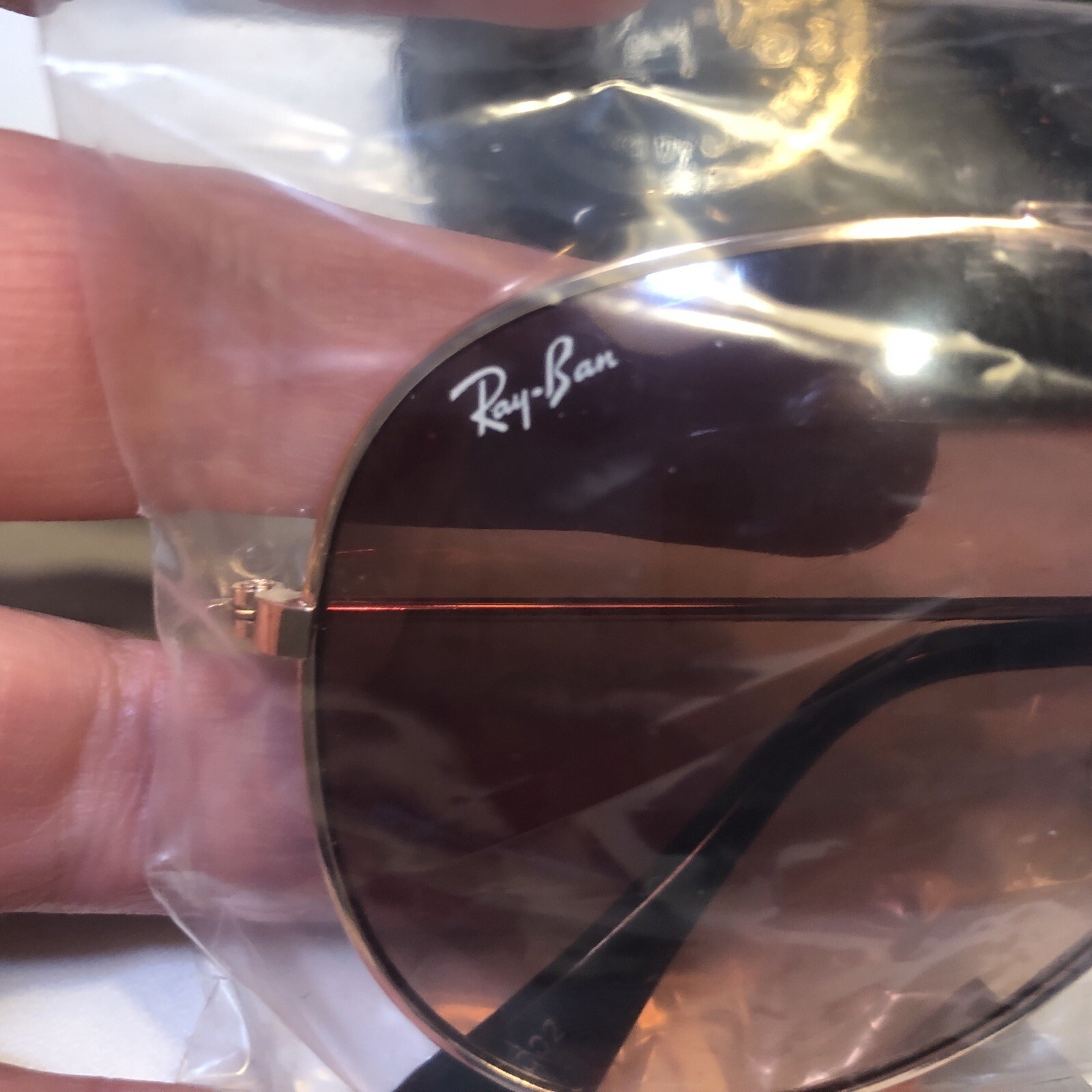 Ray Ban Unisex Lei Peng Sunglasses Gold Aviator QB2457 With Case & Box