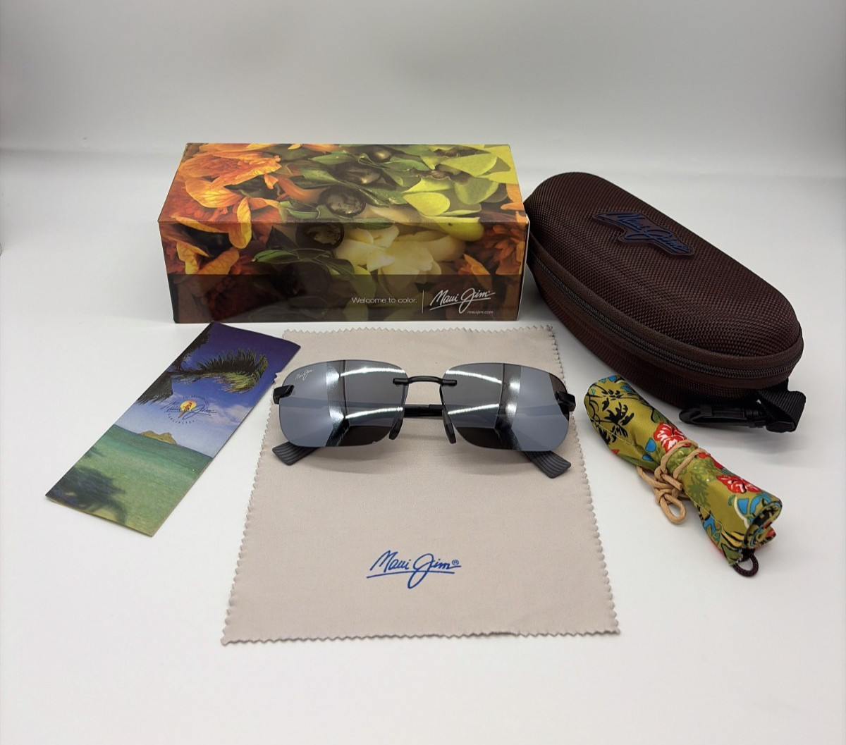 Maui Jim Lanakila S624-02 Polarized Sunglasses Black Frame Silver Lens 59/16-140