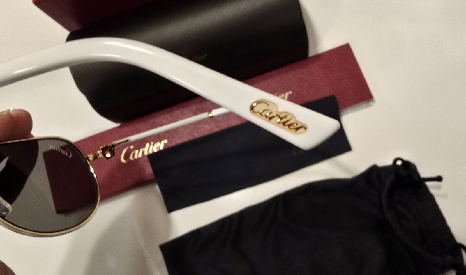 NEW Cartier:Premier De Cartier White Frame Aviator CT0053S