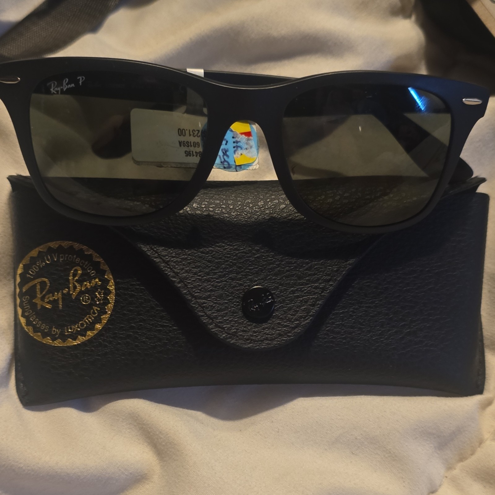Ray-Ban RB4195 Liteforce Lightweight Black Square Sunglasses Green G-15