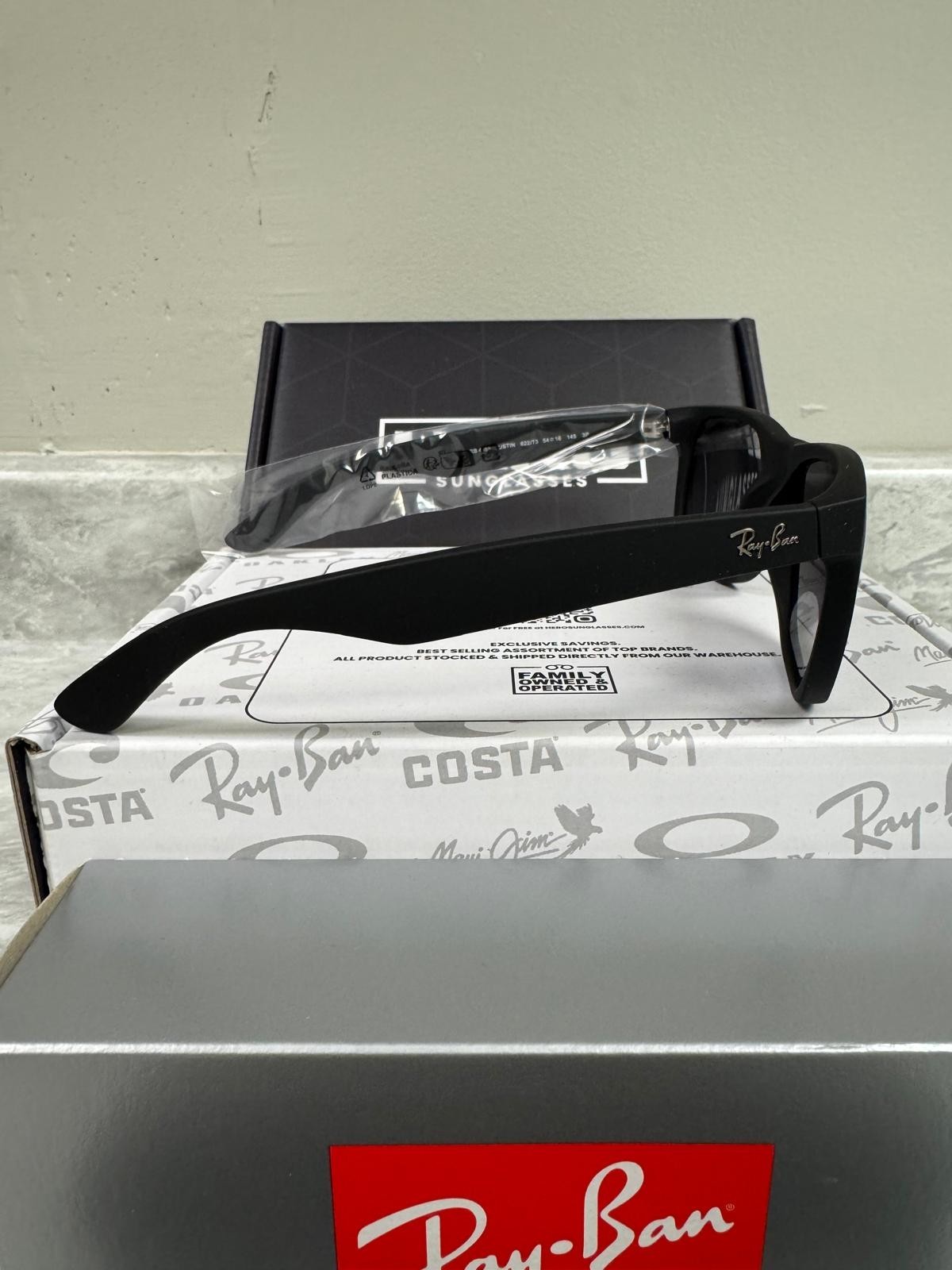 RAY BAN | NEW |JUSTIN MEDIUM | 4165 622 – T3 | 55 | RUBBER BLACK | GRADIENT GREY