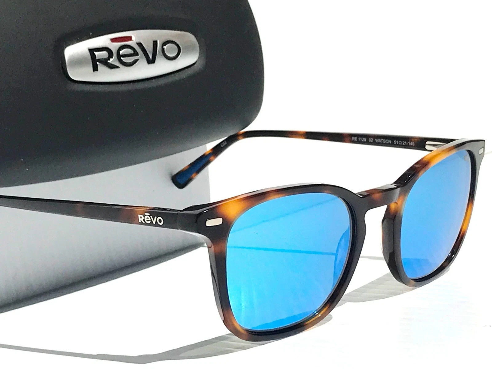Revo Sunglasses WATSON Tortoise Frame / Blue Water POLARIZED GLASS Lens RE1129