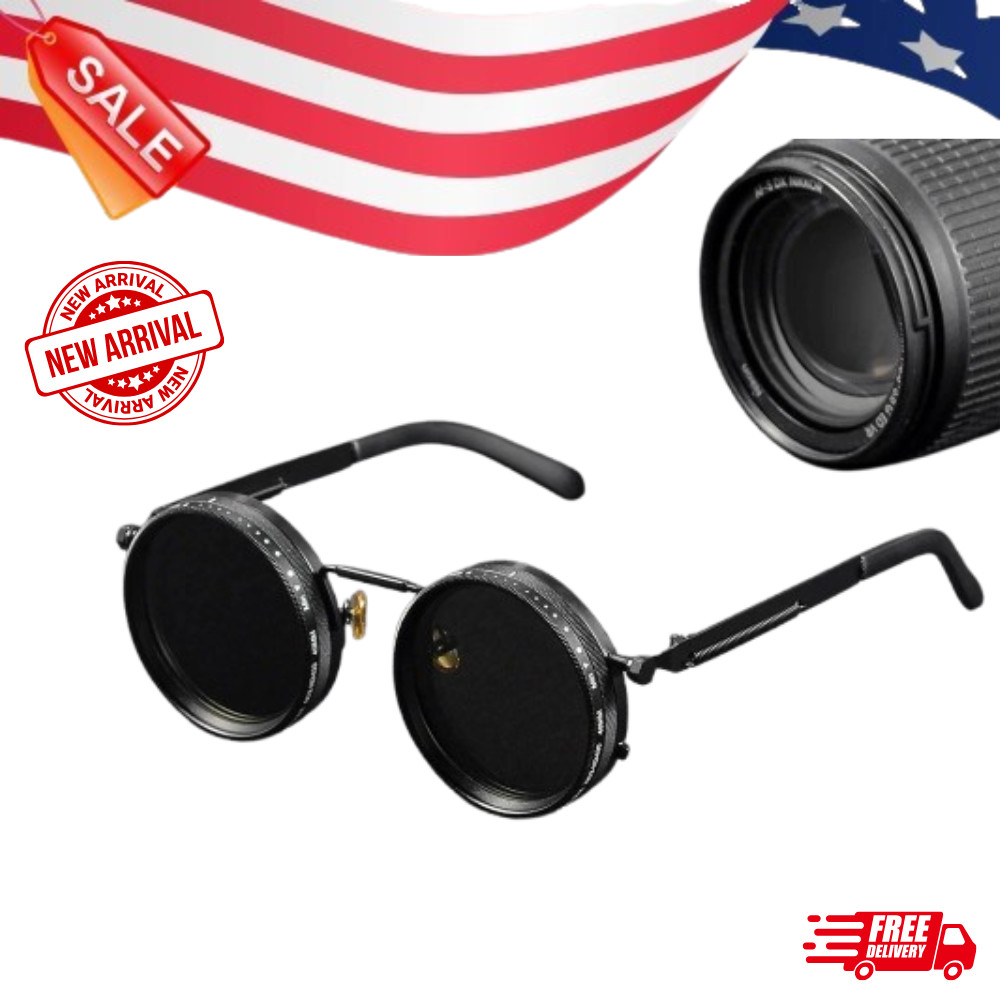 Polarized Round Sunglasses ND9 Adjustable Dimming Retro Fishing UV400 Shades