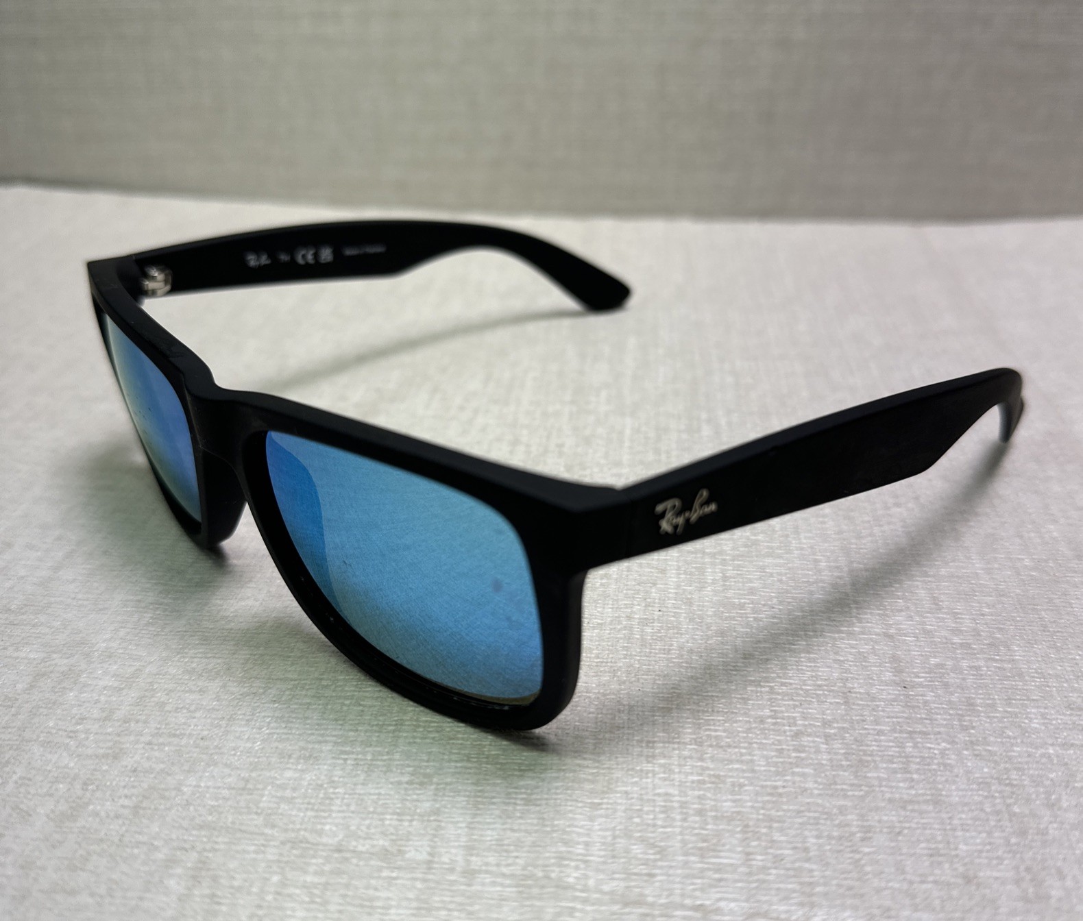 Ray Ban RB4165 Justin 622/55 Black Sunglasses 54-16-145 Dark Blue Lens / READ