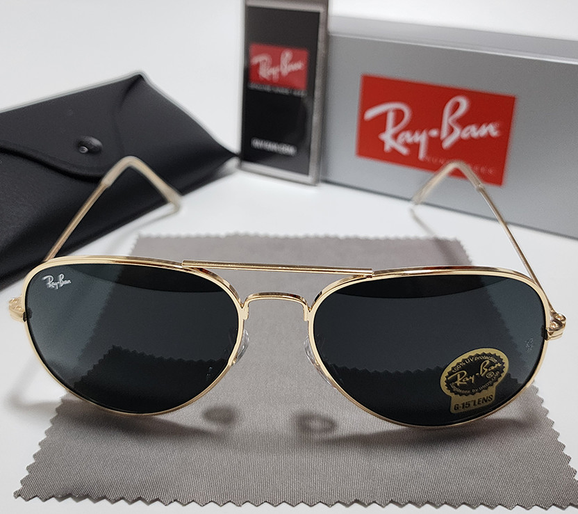 Ray-Ban RB3025 Aviator Pilot Sunglasses Gold Metal Frame Gray Lens 58mm