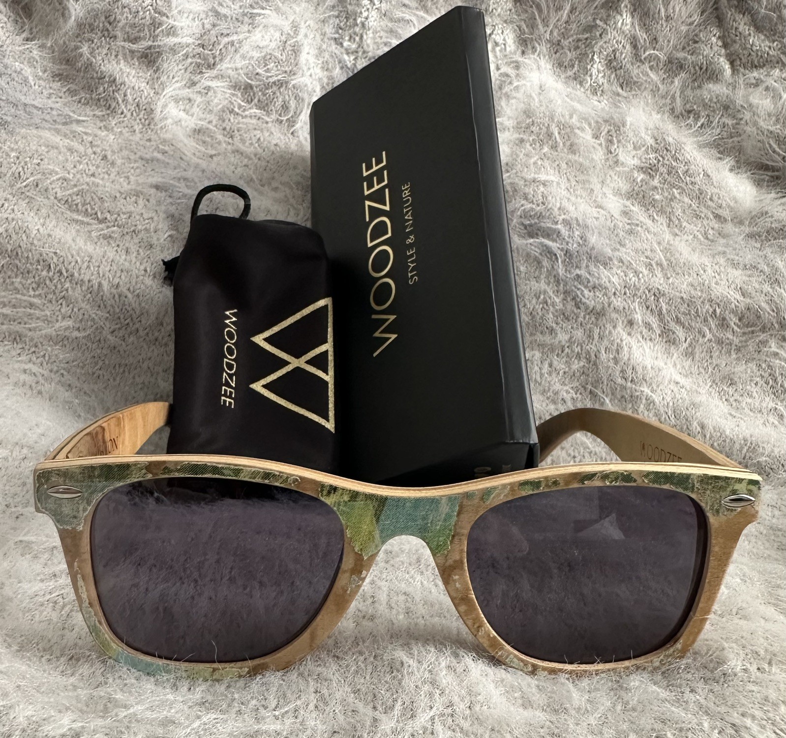 Deadstock Woodzee Avalon Skateboard Sunglasses + Rare Origami Case Full Set NEW
