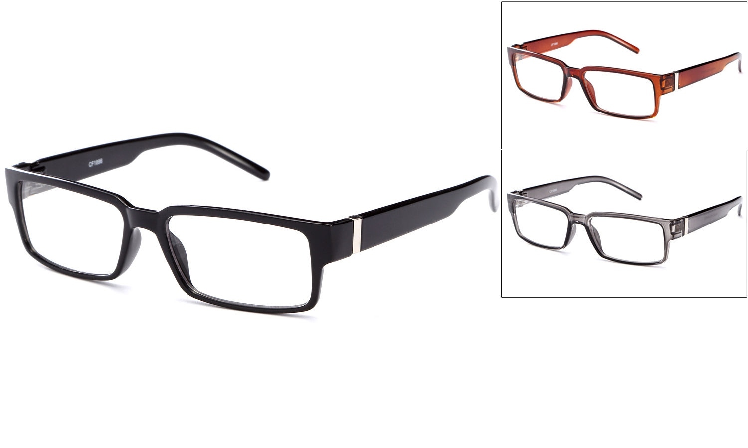 Rectangular Clear Lens Fashion Glasses Semi Translucent Frame