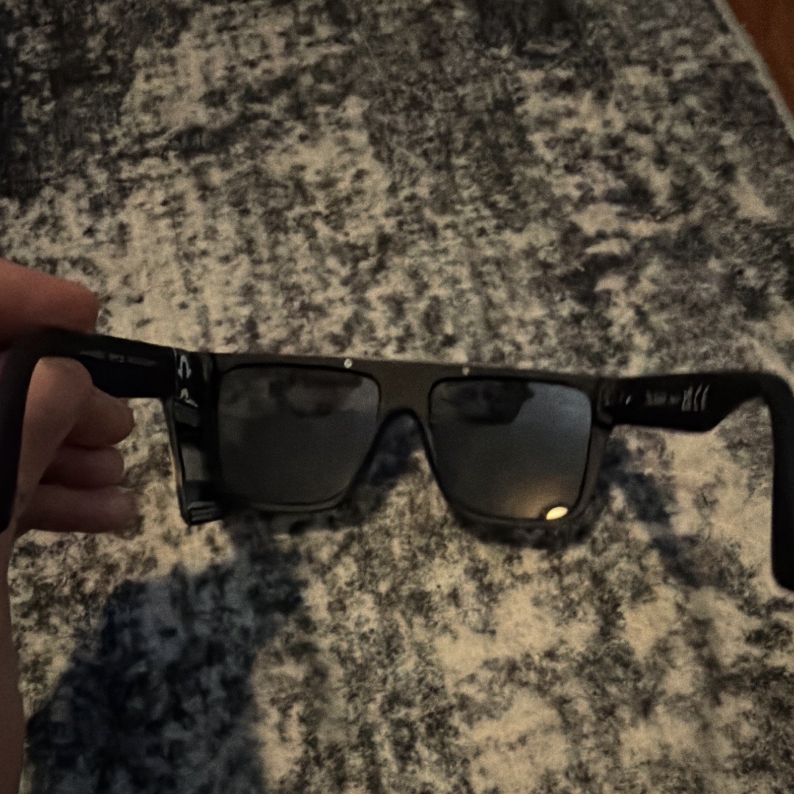 True Religion Men’s Square Sunglasses Black Tinted UV Protection SR1025