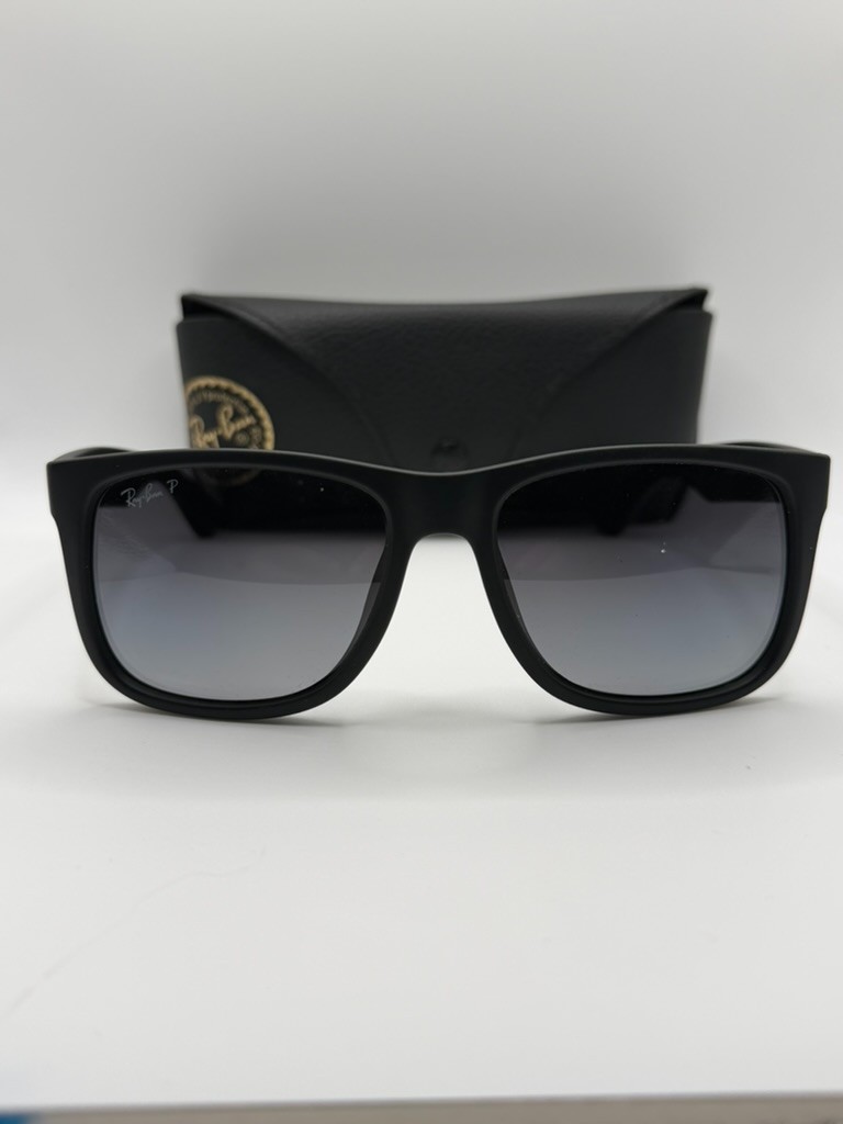 Ray-Ban Sunglasses RB4165 JUSTIN 622/T3 Black Polarized Light Gre Lenses 5 – New