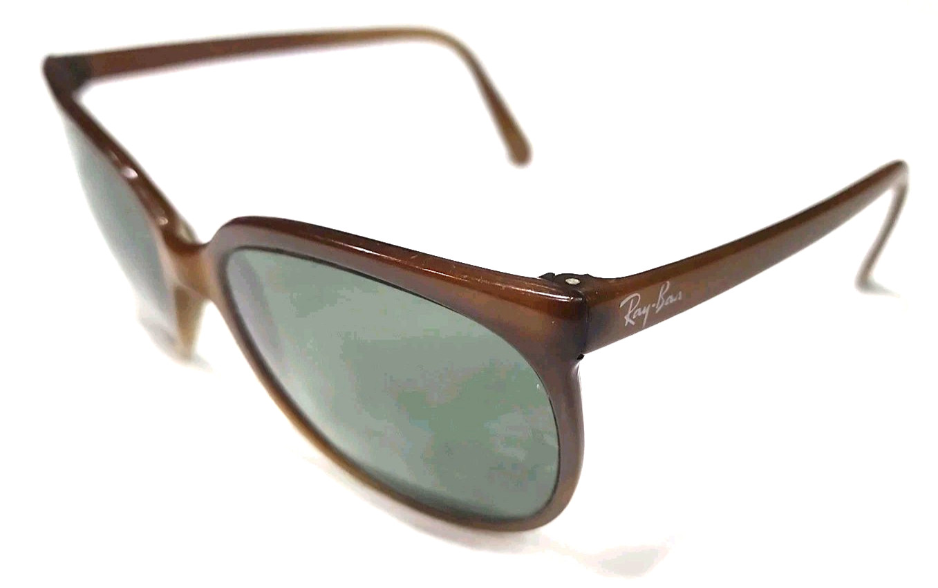 Ray Ban B&L Cats Brown Nylon Oval Green Unisex Sunglasses READ