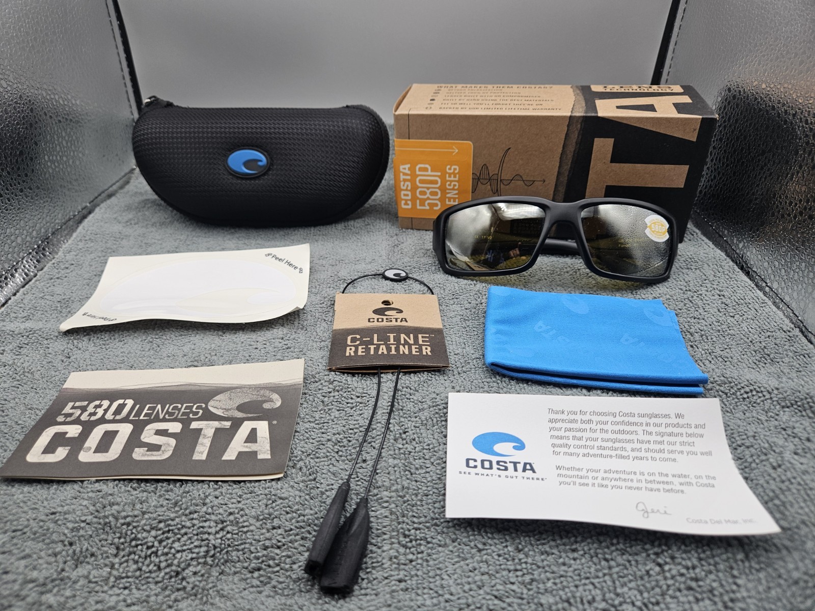 Costa Del Mar Fantail Blackout Frame 580P Sunrise Silver Mirror Lens