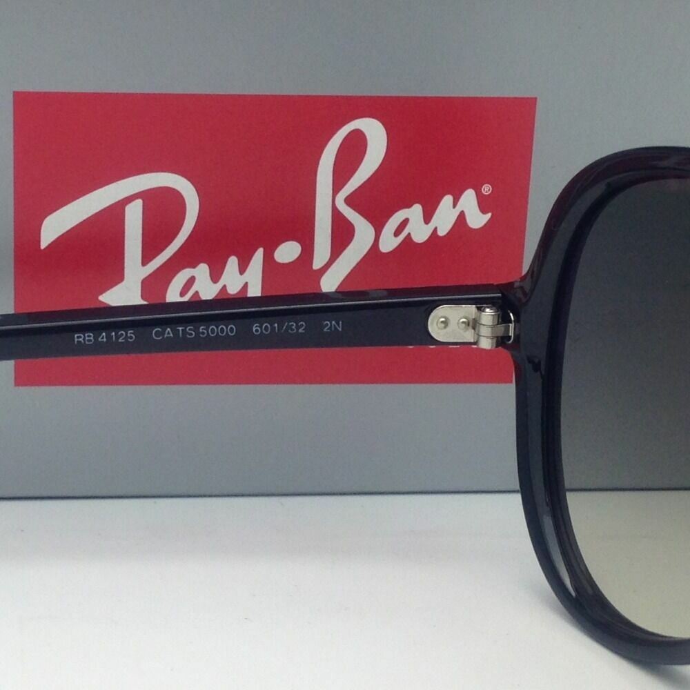 New RAY-BAN Sunglasses RB 4125 CATS 5000 601/32 59-13 Black w/Grey Gradient Lens
