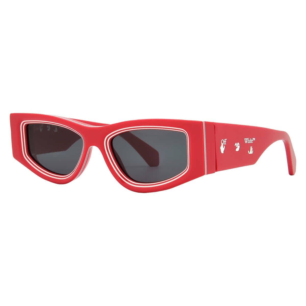 Off-White Andy Dark Grey Irregular Unisex Sunglasses OERI047 2507 57