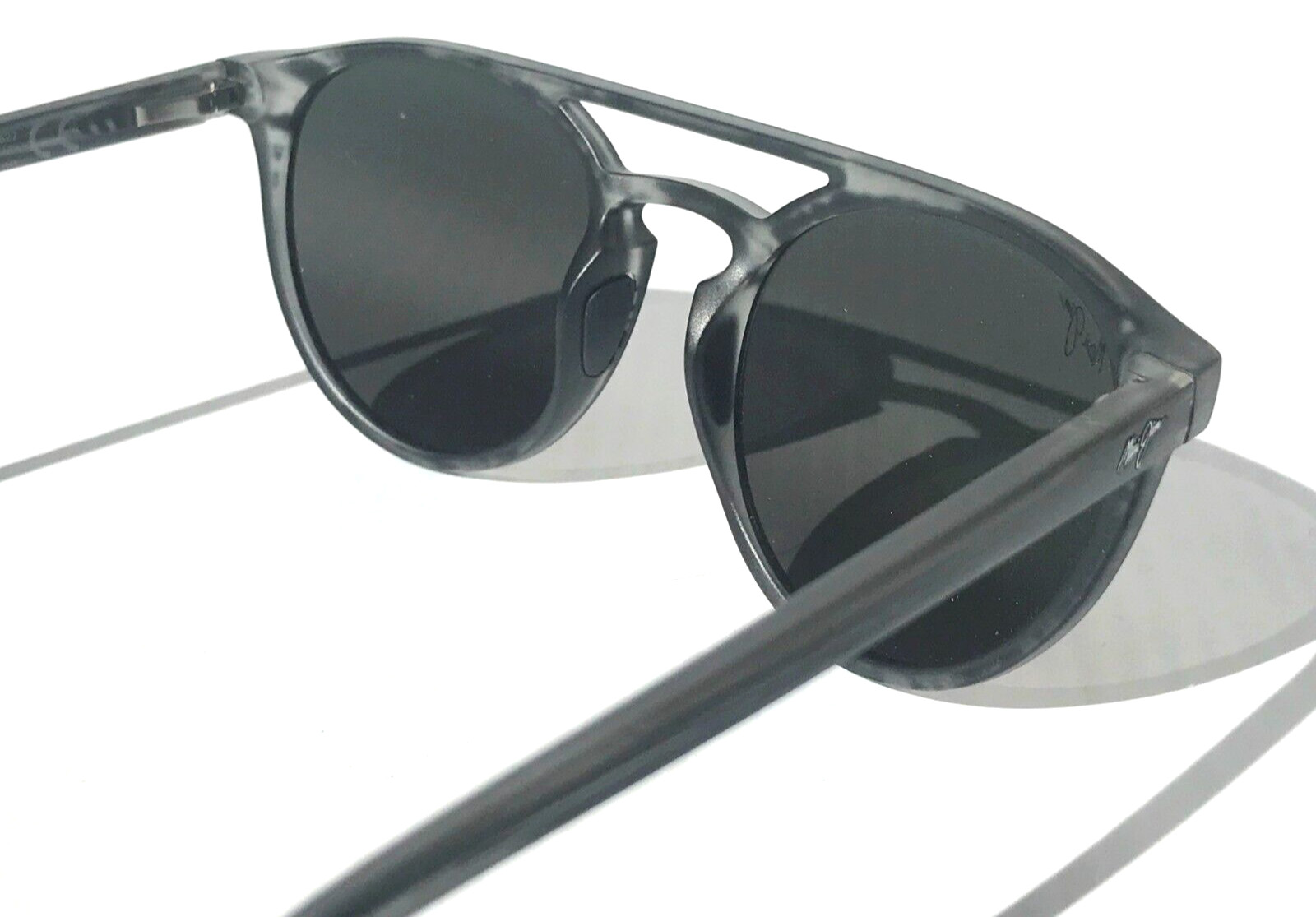 UK Maui Jim AH DANG Matte Grey Woodgrain POLARIZED Grey GLASS Sunglass 781-11M