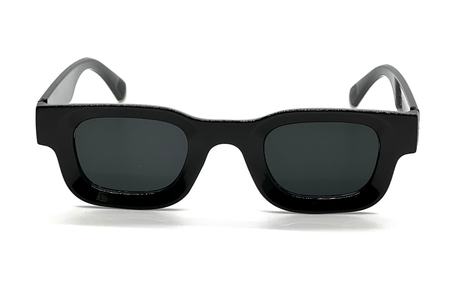 Men’s Sunglasses Square UV 400 Protection Black Frame Blue Lens Rapper Luxury