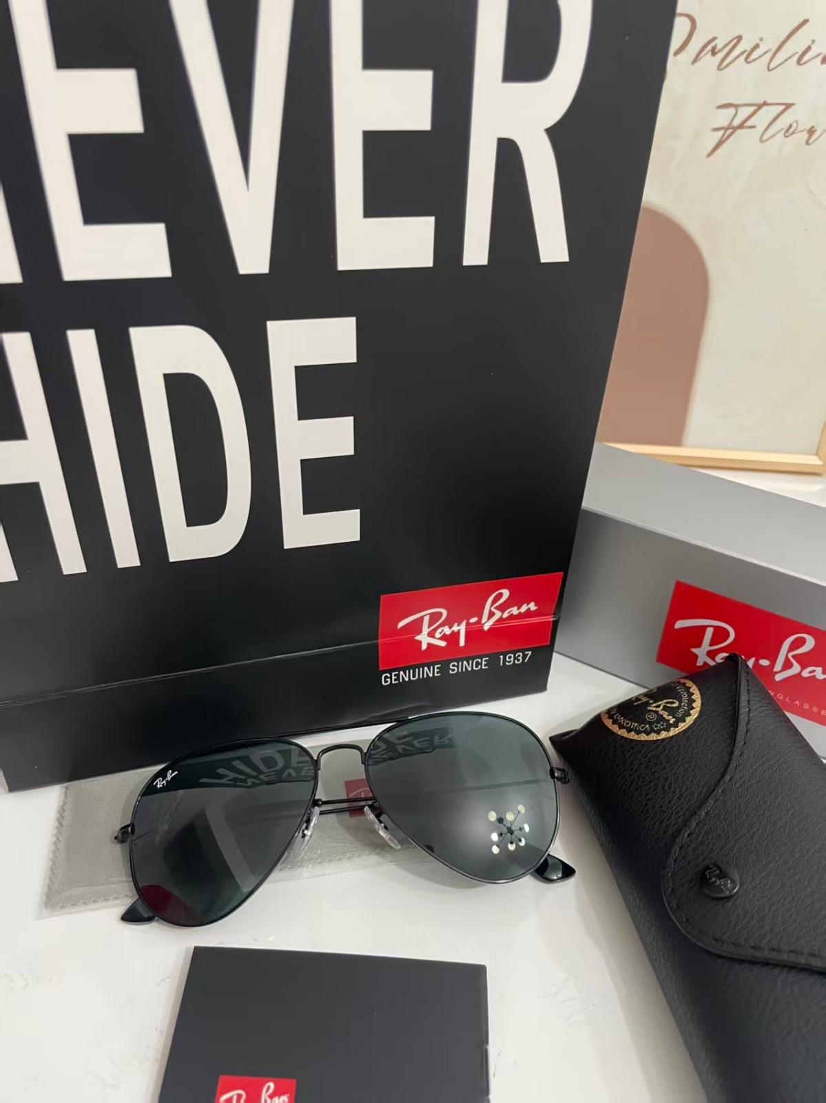 Store Display Rayban Aviator Black RB3025 Standard 58mm Men / Women
