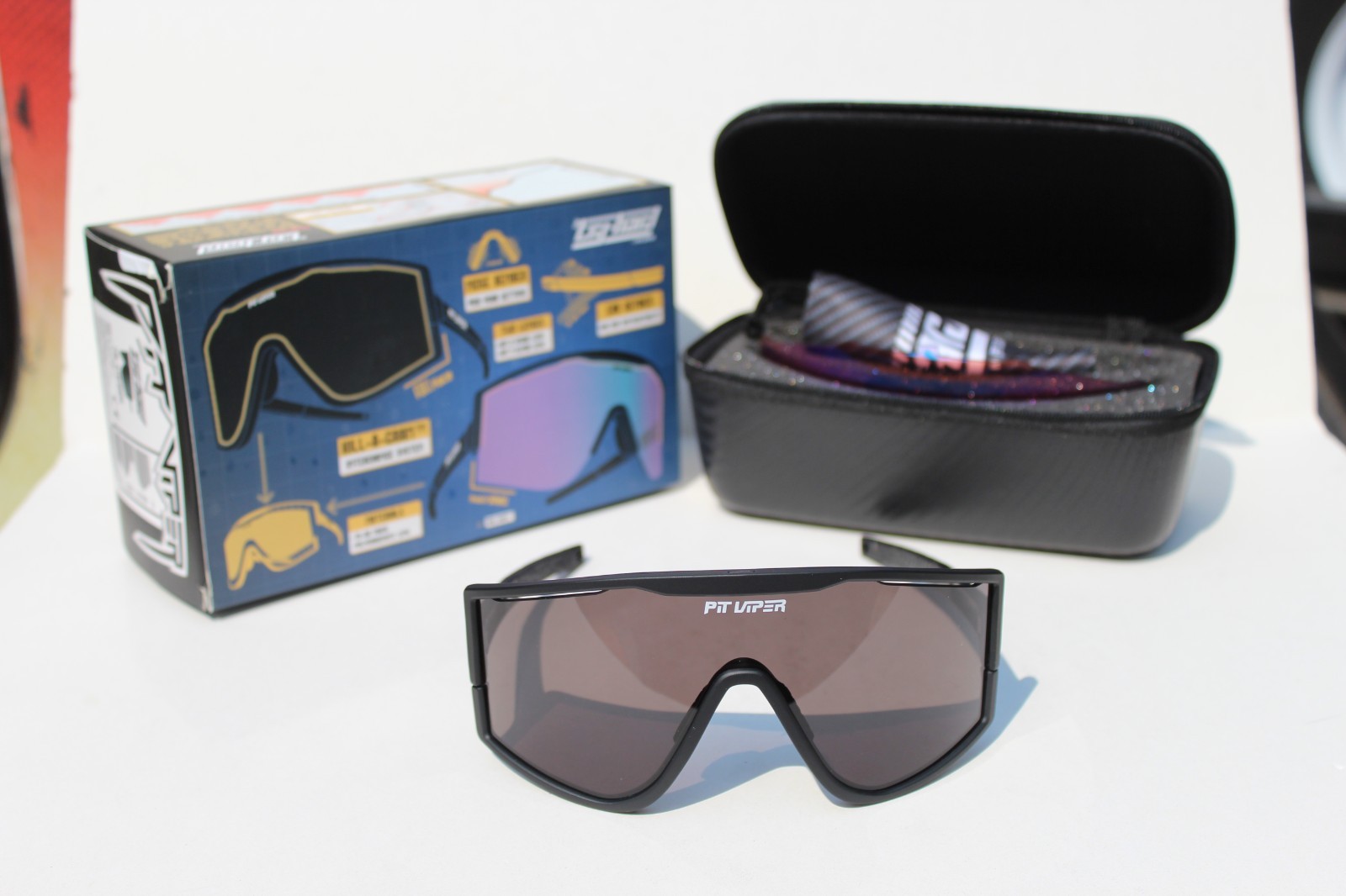 PIT VIPER The Standard Try-Hard Sunglasses Black/Smoke Interchange NEW RARE