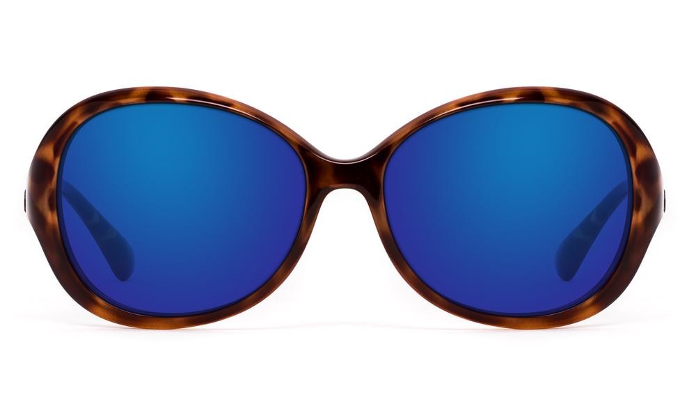 New Onos Dauphine Blue Mirror Polycarbonate Lens Tortoise Sunglasses