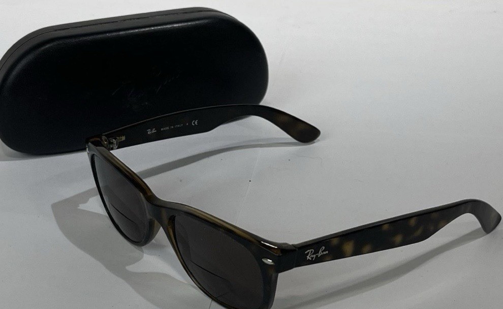 Ray Ban 2132 Tortoise Wayfarer Sunglasses/Reading Glasses With Hard Case