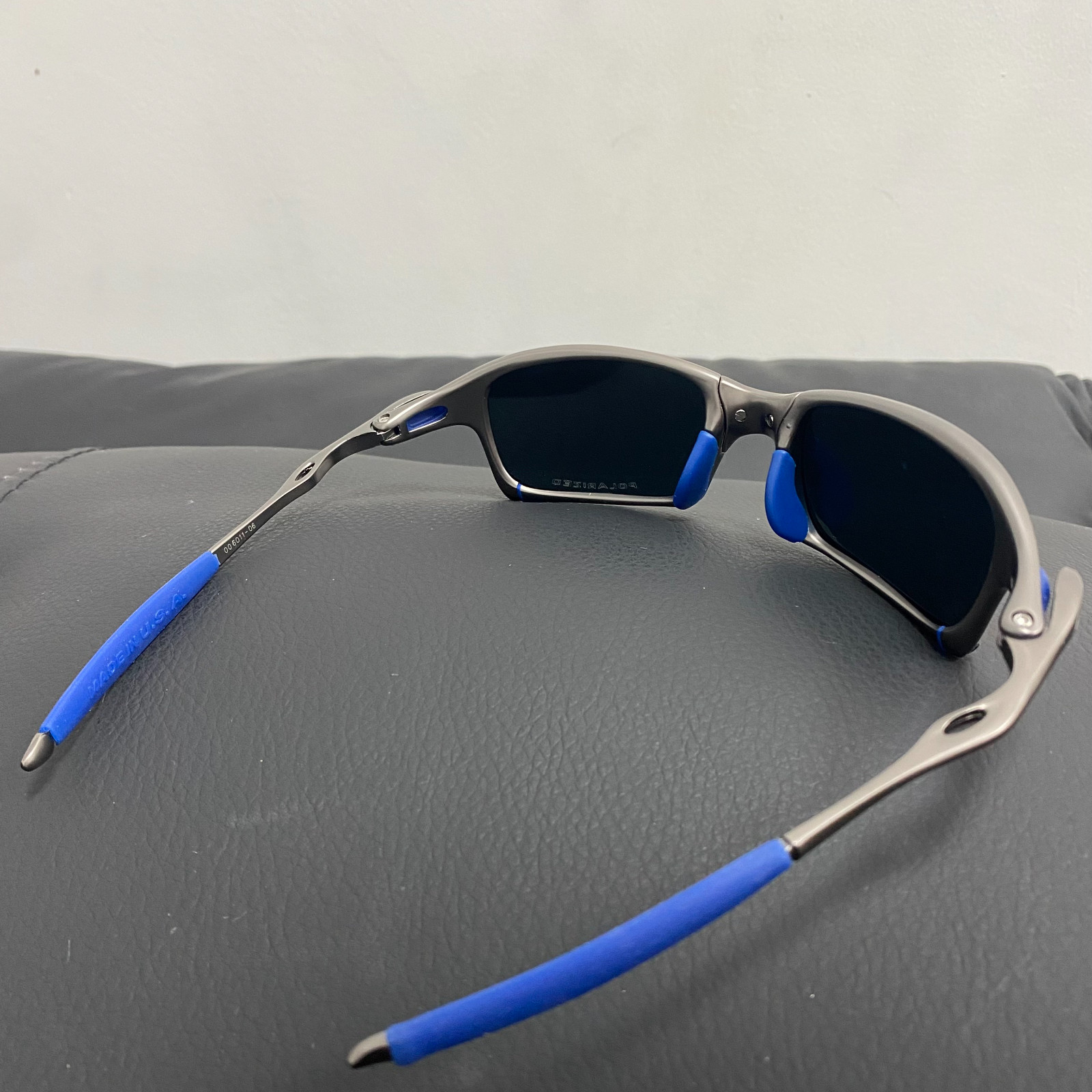 Oakley Square X Metal Sunglasses Polished Ruby Lens Gray Frames Vintage