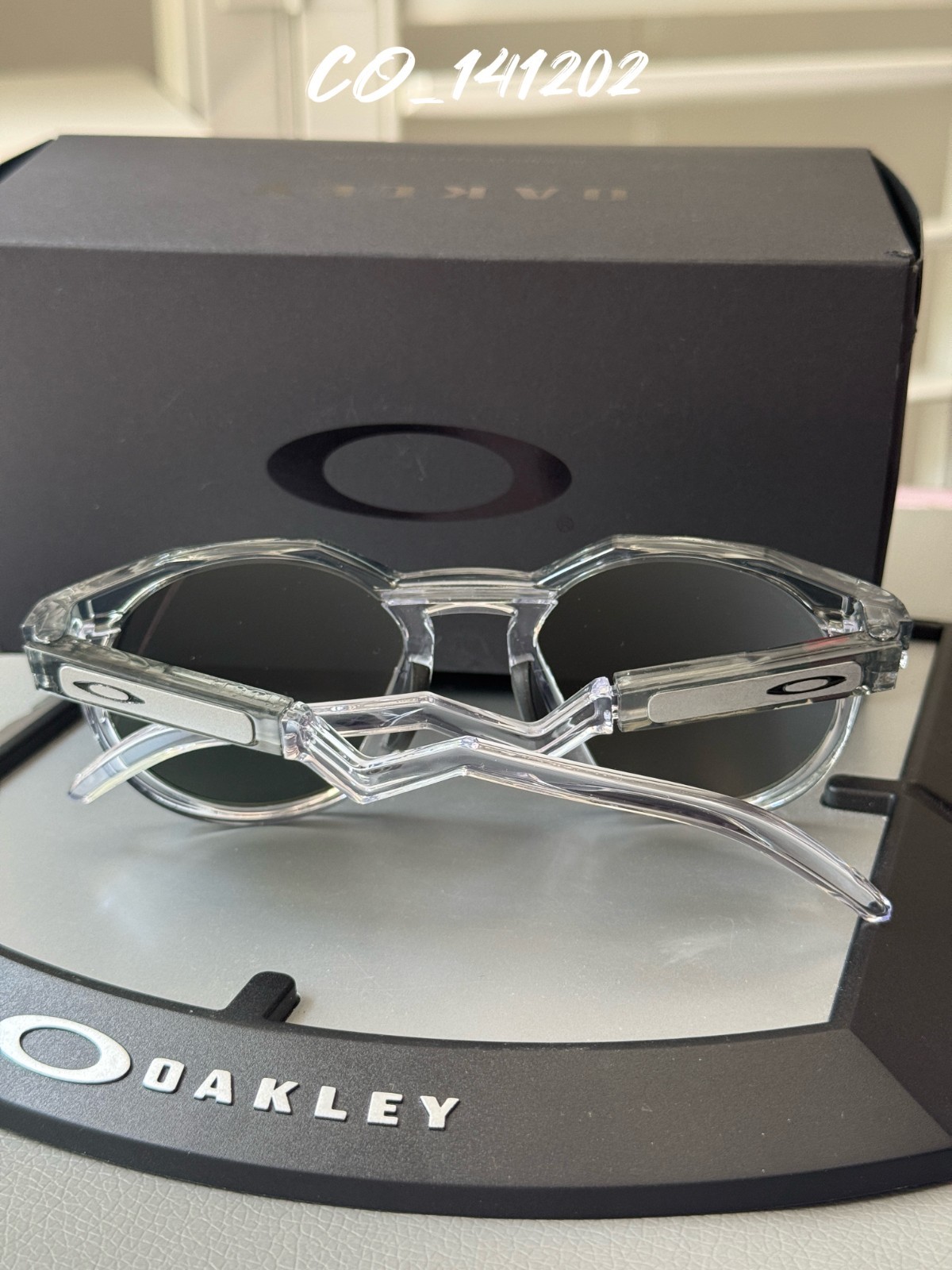 Oakley HSTN Sunglasses Clear/Grey Frame Prizm Black Lenses