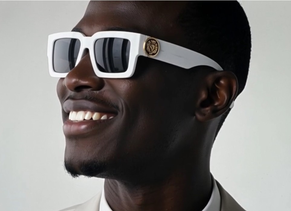 MEN GOLD LION HEAD MEDALLION SUNGLASSES CLASSIC CASUAL RETRO DESIGNER OUTDOOR