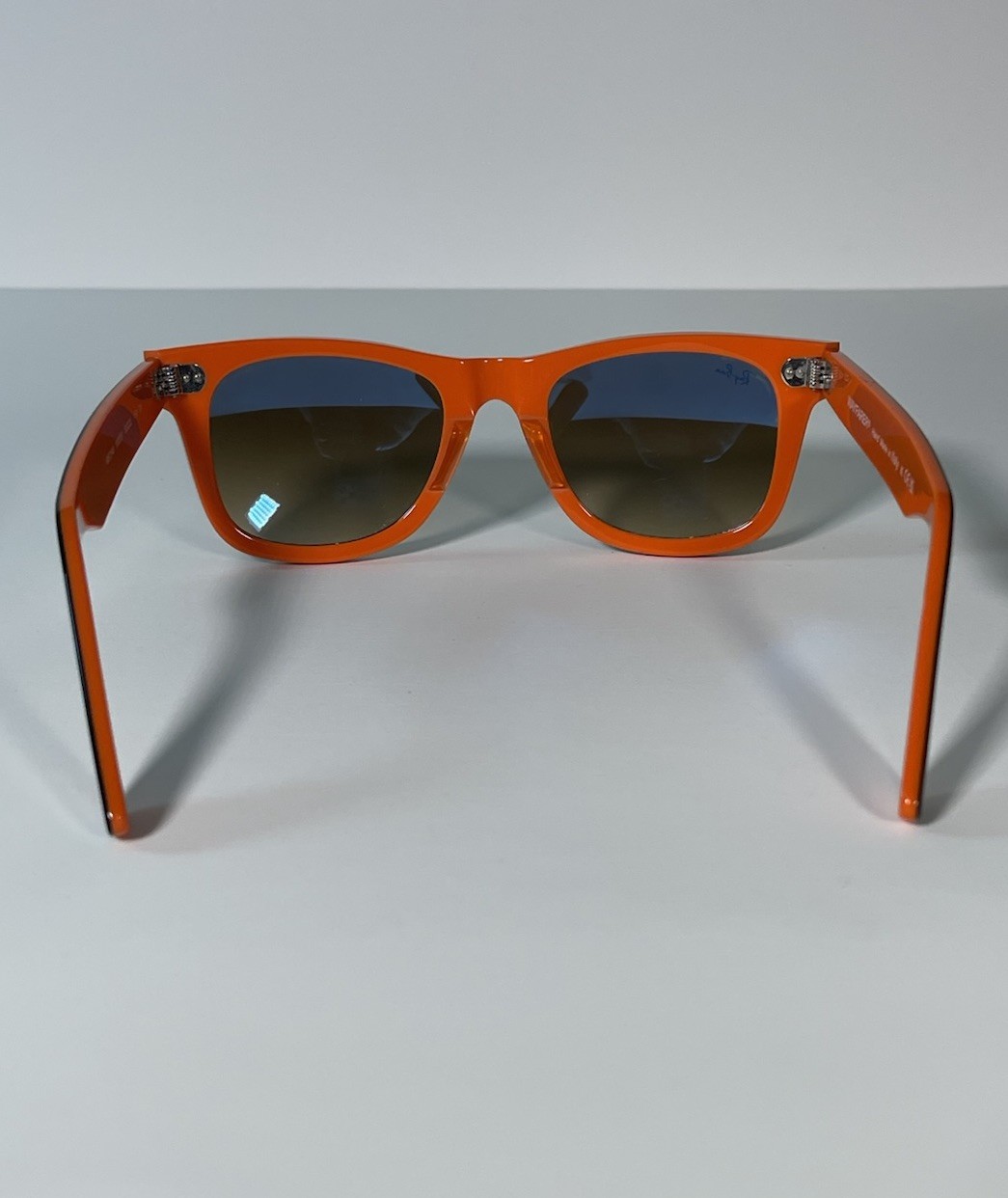 Ray-Ban Wayfarer Black On Orange /Light Brown Lens Model 2140 1002/51 50MM