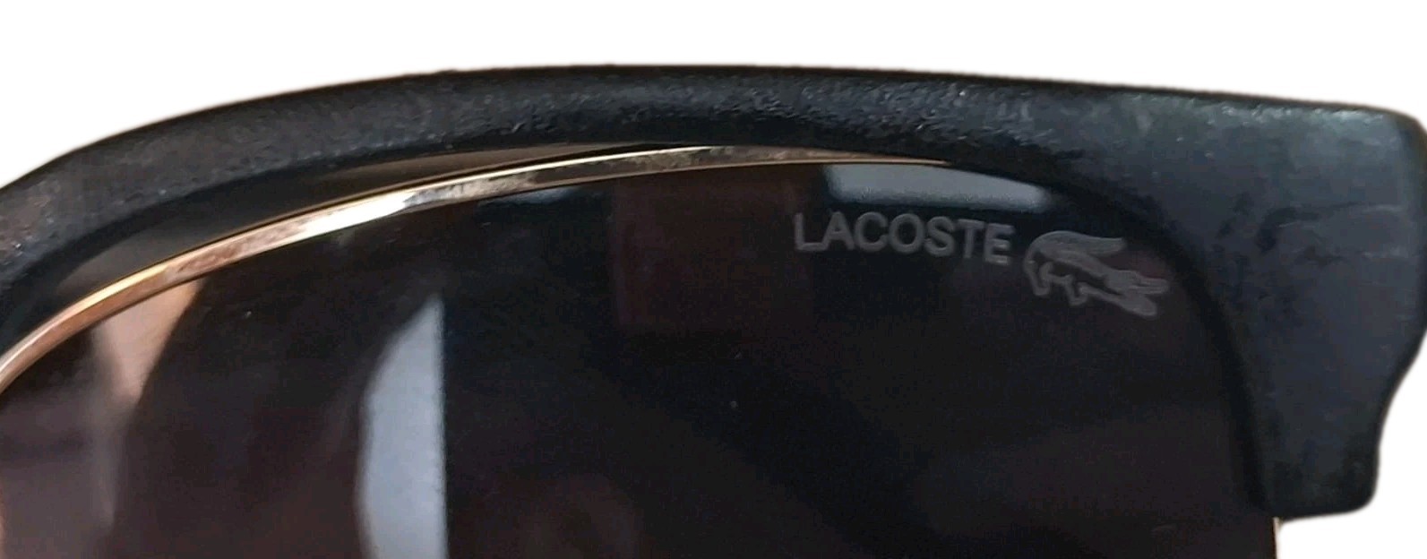 Lacoste Sunglasses Black Gold Frame With Case Repair Needed Authentic