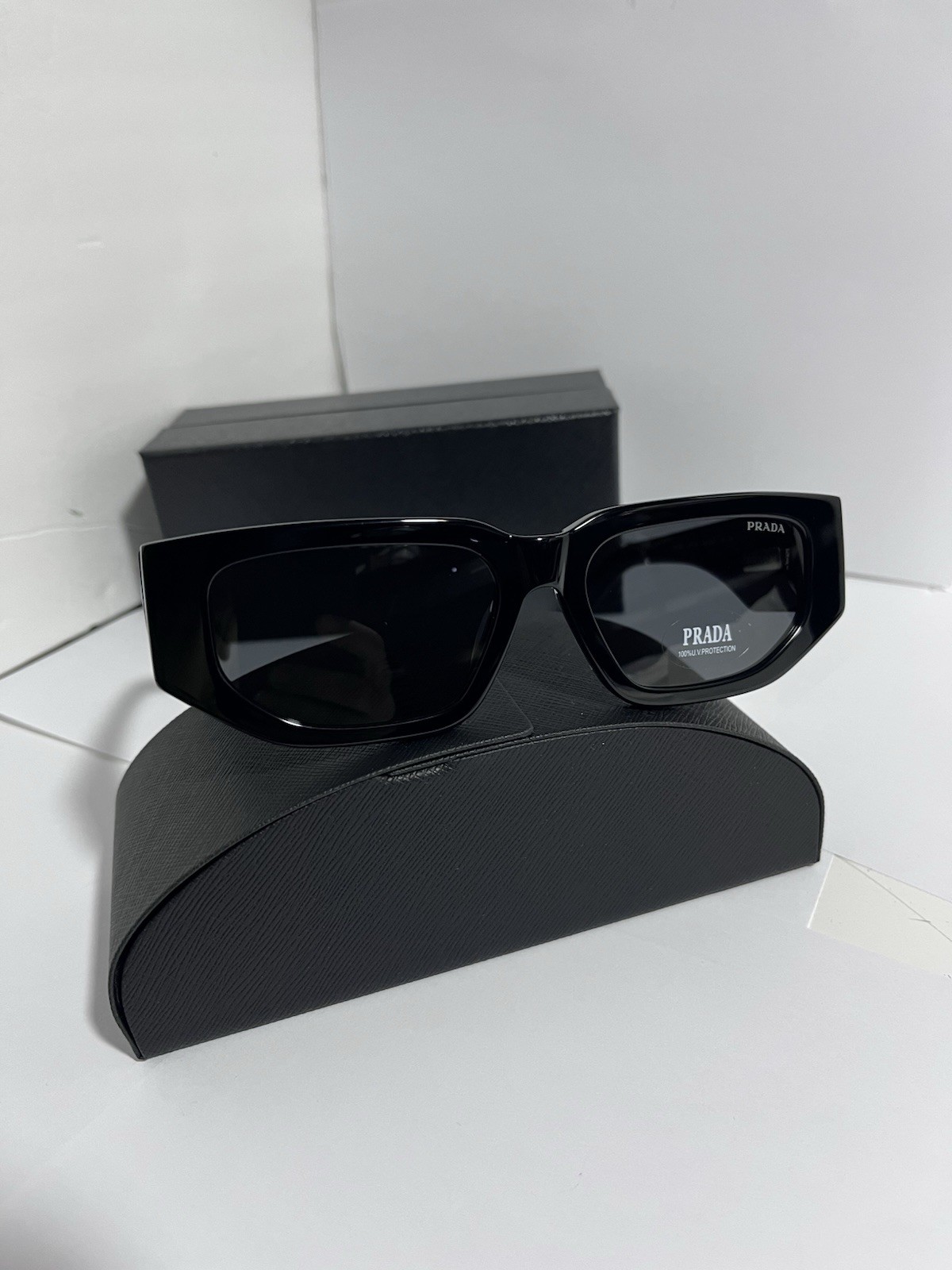 PRADA PR 09ZSF 1AB5S0 Black Grey Men’s 54mm Sunglasses